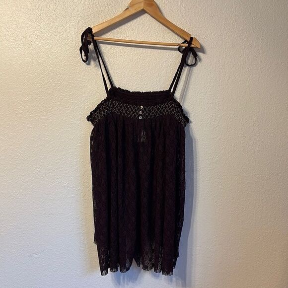 Free People Rule The World Lace Romper Large - Picture 1 of 6